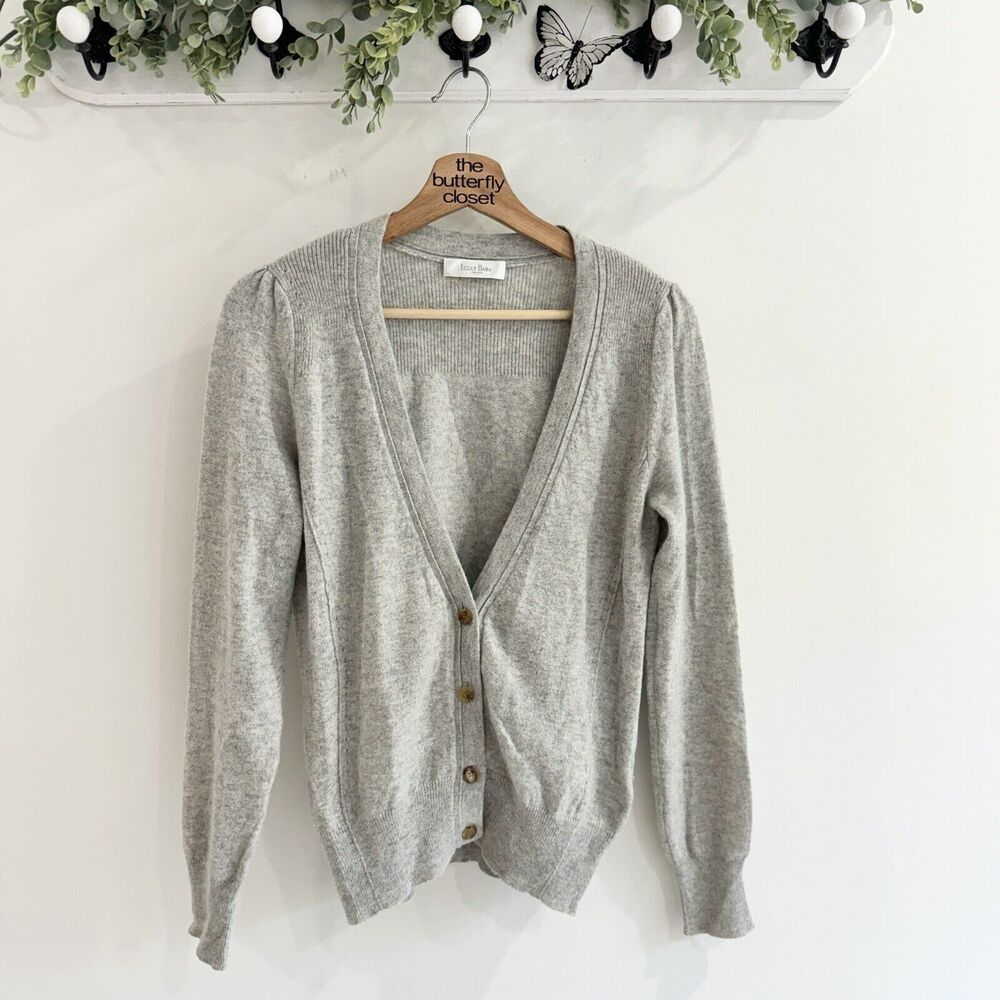 Izzat Baba Grey Button Down Cardigan Cashmere Blend